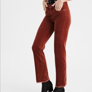 High-Wasted Crop Corduroy Flare Pant
